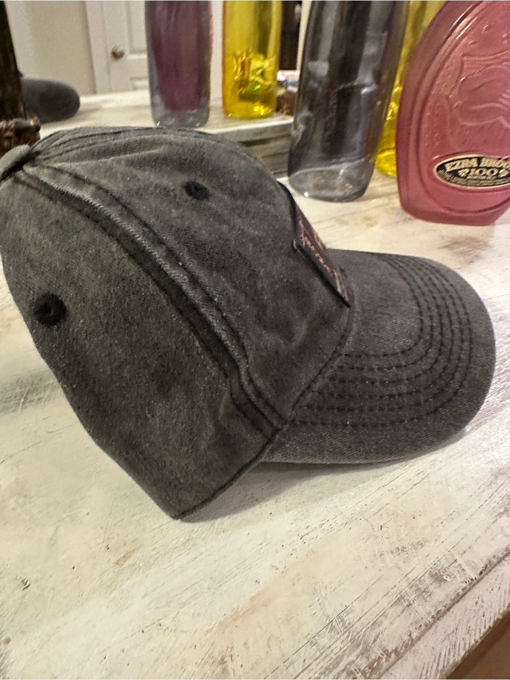 Black distressed Denim Fendi Hat - Picture 3 of 4